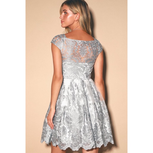 Lulus “Princess Time” Lace Mesh Short Sleeve Dress - Picture 3 of 9